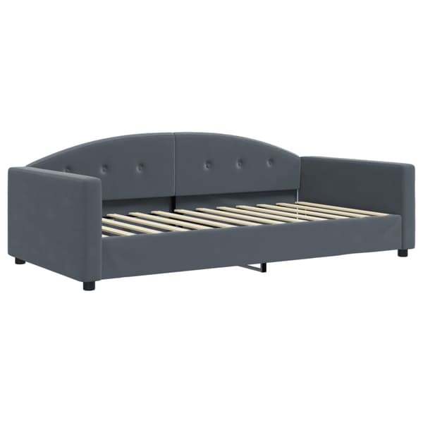 Dagbädd med madrass mörkgrå 100x200 cm sammet