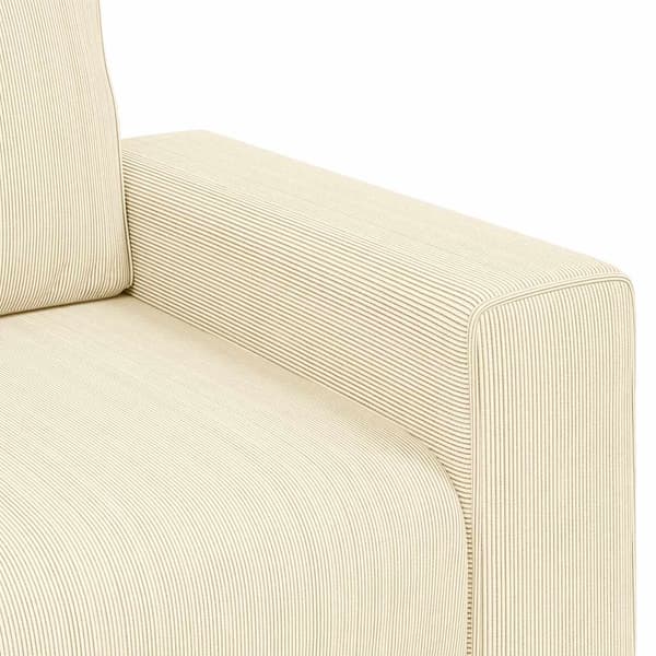 Loveseat soffa cremefärgad 160x77x82 cm manchestertyg