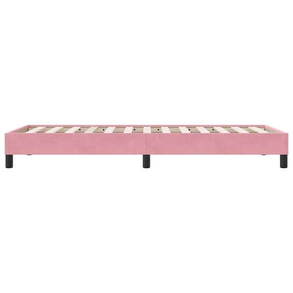 Sängram utan madrass rosa 80x220 cm sammet