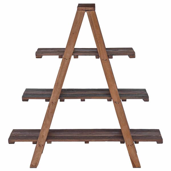 Vikbart ställ Brun 79,5 x 35 x 112 cm Solid återvunnen trä