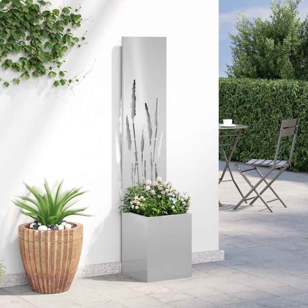Trädgårds integritetsskärm Silver 32 x 150 cm Rostfritt stål
