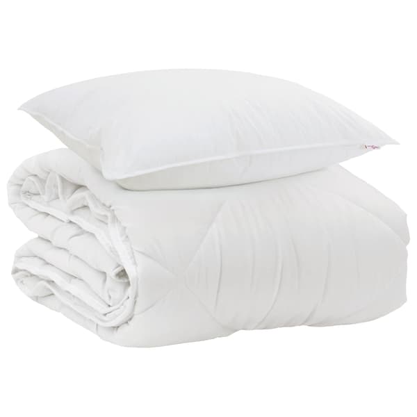 Året runt duvet med kudde 2 pcs Vit Mikrofiber
