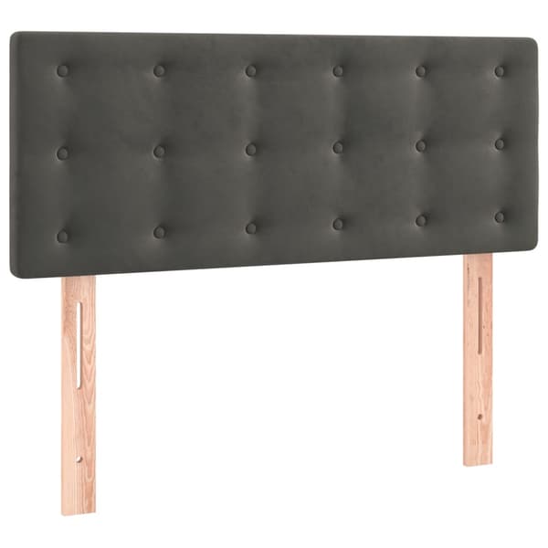 Ramsäng med madrass mörkgrå 100x200 cm sammet