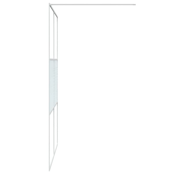 Duschvägg vit 140x195 cm klart ESG-glas