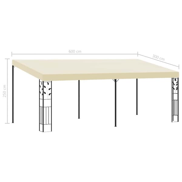 Väggmonterad paviljong 6x3x2,5 m gräddvit