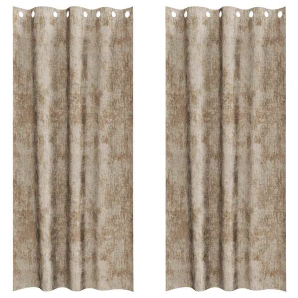 Sammetsgardiner 2 st champagne 225 x 140 cm Sammet