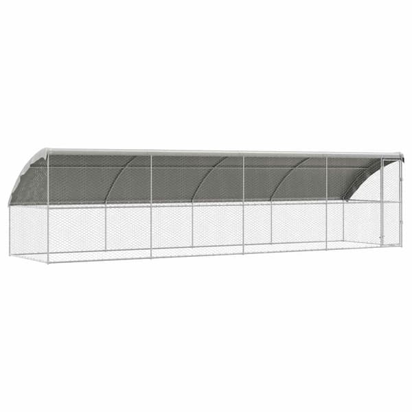 Hundbur med lagring 4 pcs Silver 8 x 2 x 2 m Galvaniserat stål