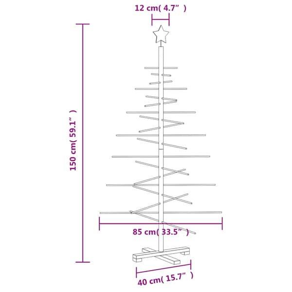 Julgran i trä 150 cm massiv furu