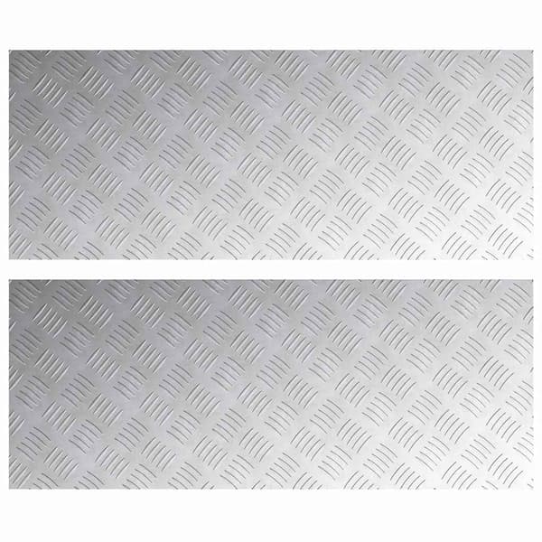 Trappsteg Rektangulär 2 pcs Silver 100 x 40 cm Aluminium
