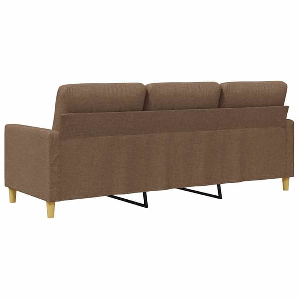 3-sitssoffa brun 180 cm tyg