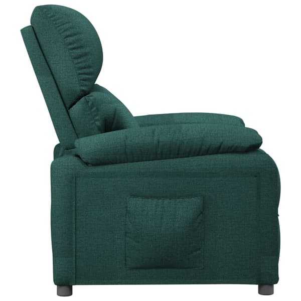 Reclinerfåtölj mörkgrön tyg