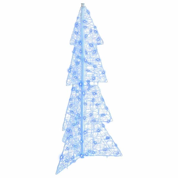 Julgran med 100 LED-lampor Blå 120 cm Akryl