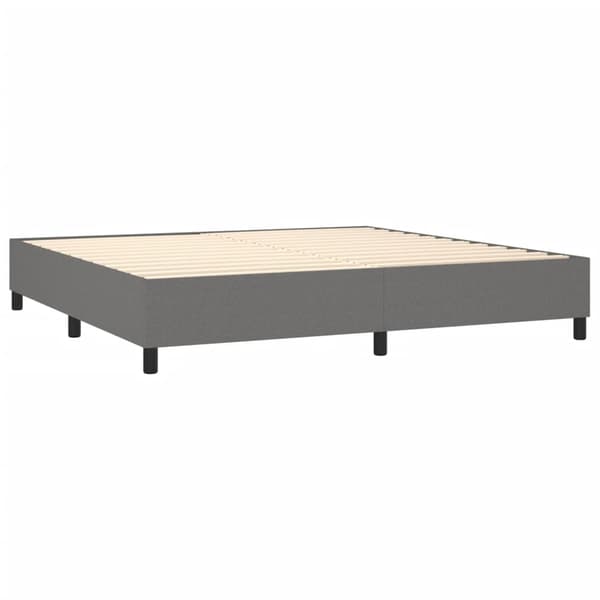 Ramsäng med madrass mörkgrå 200x200 cm tyg
