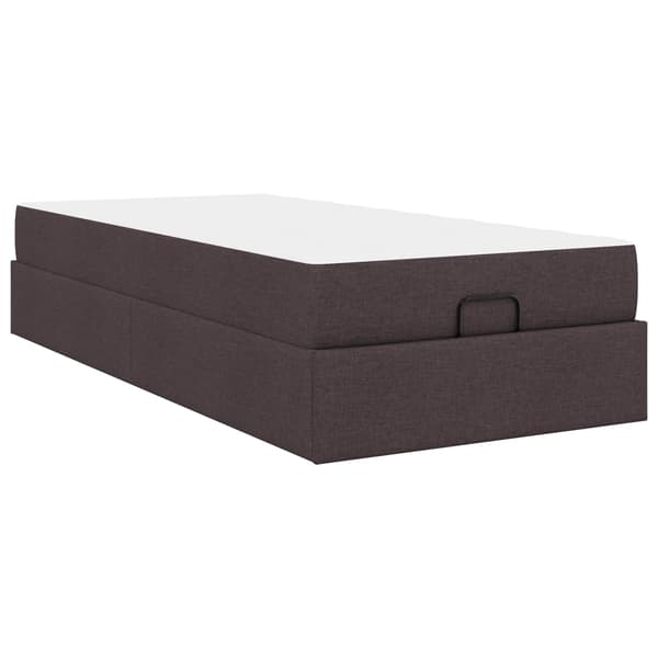 Sängram med madrass 2 pcs Tan tyg