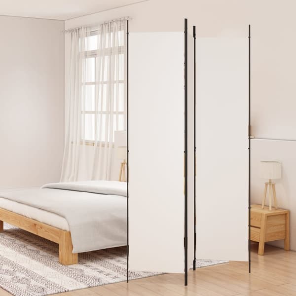 Rumsavdelare 3 paneler vit 150x220 cm tyg