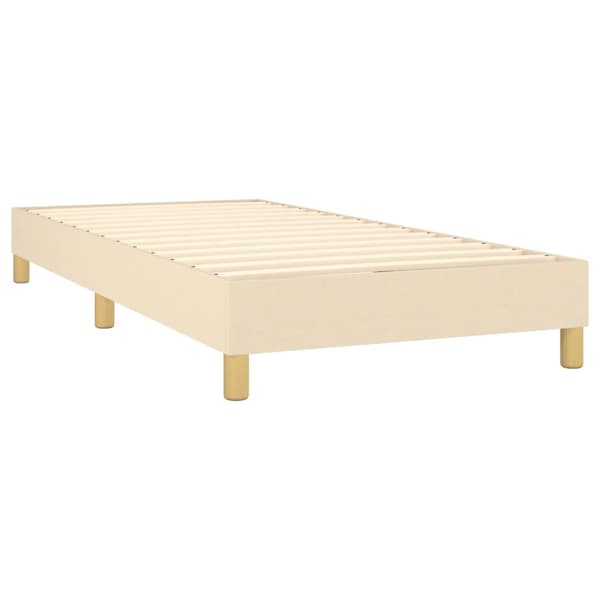 Ramsäng med madrass gräddvit 90x200 cm tyg