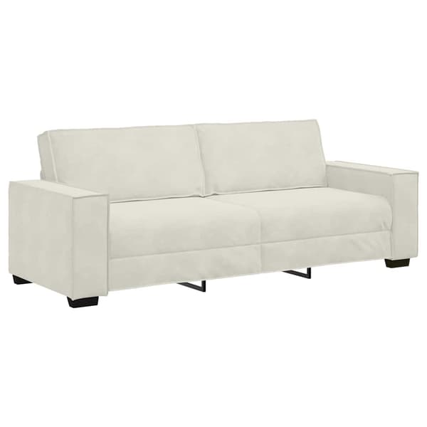 3-sitssoffa gräddvit 220x78x84 cm sammet