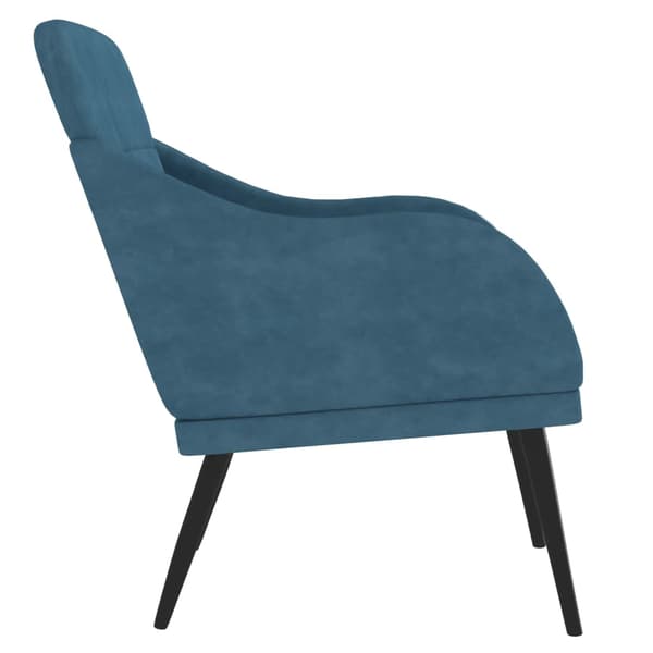 Fåtölj blå 63x76x80 cm sammet