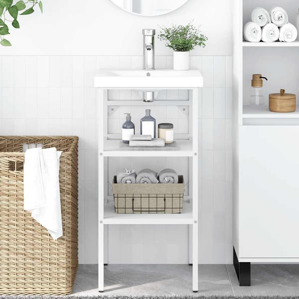 Ram för tvättställ vit 40x38x83 cm järn