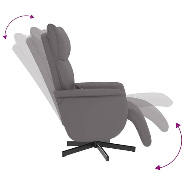 Massagefåtölj med fotstöd grå konstläder