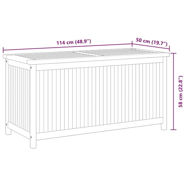 Trädgårdslåda 114x50x58 cm massiv teak