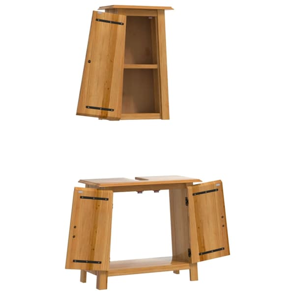 Badrumsmöbler 2 delar massiv furu