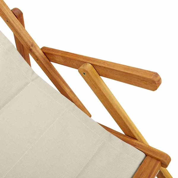 Strandstol 2 st Brun Massivt Akaciaträ