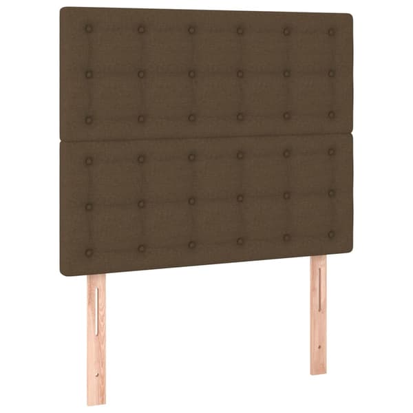 Ramsäng med madrass mörkbrun 90x190 cm tyg
