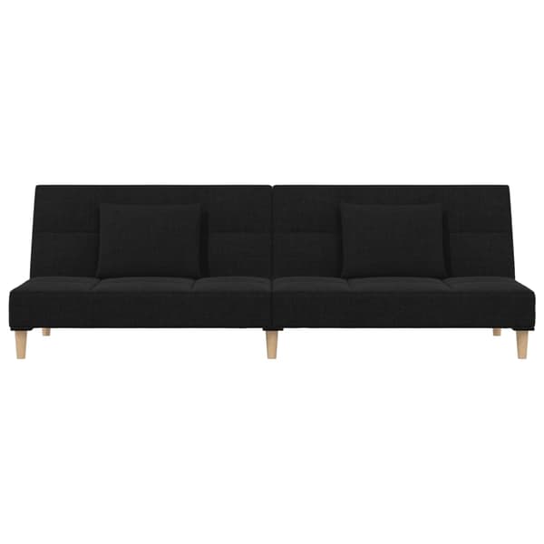 Bäddsoffa 2-sits med två kuddar svart tyg