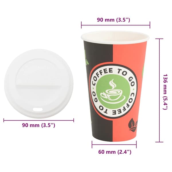 Kaffekoppar i papper med lock 1000 st 16oz 400ml