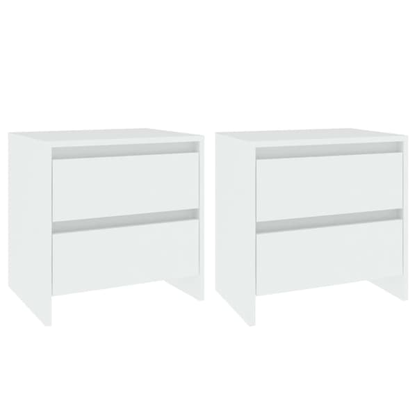 Sängbord 2 st vit 45x34,5x44,5 cm konstruerat trä