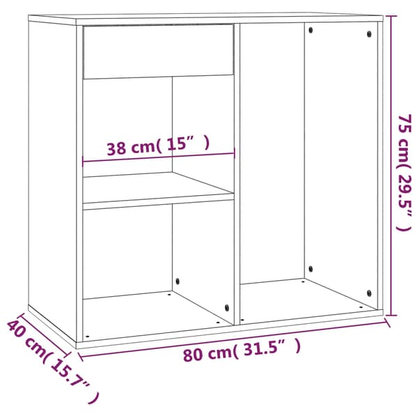 Sminkskåp vit högglans 80x40x75 cm konstruerat trä