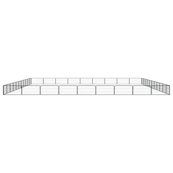 Hundbur 40 paneler svart 100x50 cm pulverlackerat stål
