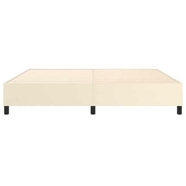 Boxspring-sängram gräddvit 200x200 cm konstläder