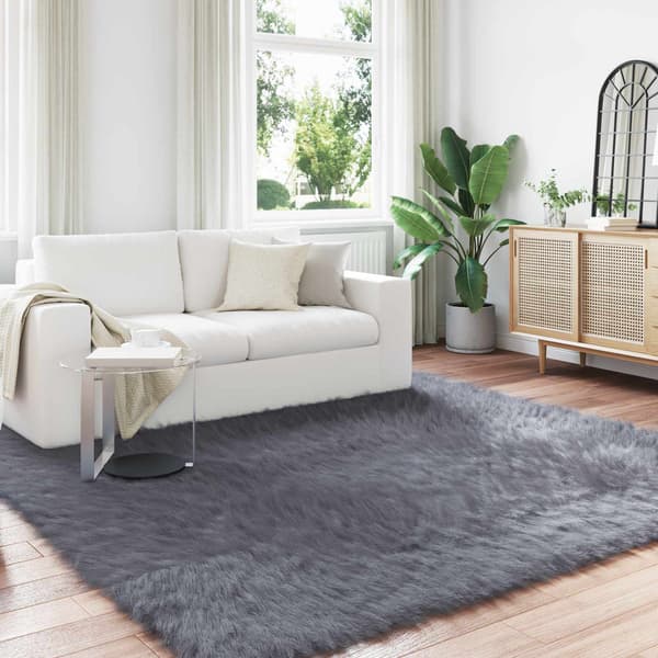 Fuskfäll matta TAFALLA Antracit 200 x 200 cm Polyester