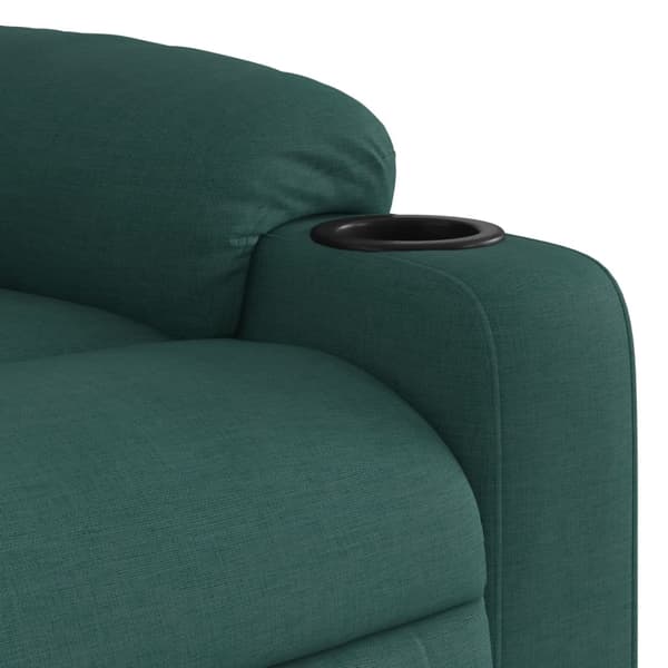Reclinerfåtölj mörkgrön tyg