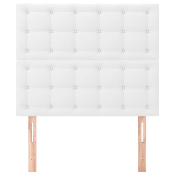 Sänggavel vit 100x5x118/128 cm konstläder