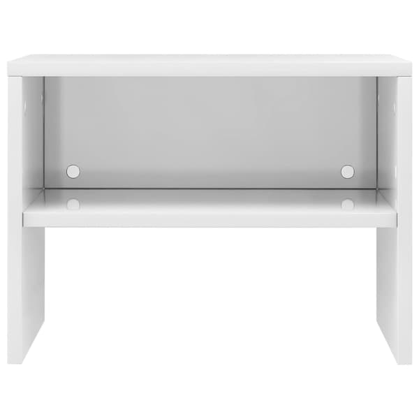 Sängbord vit högglans 40x30x30 cm konstruerat trä