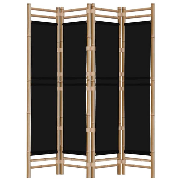 Rumsavdelare 4 paneler hopfällbar 160 cm bambu och kanvas