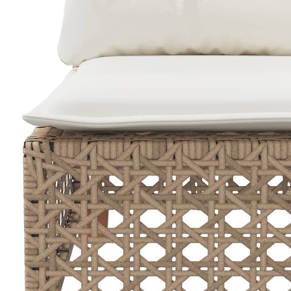 Trädgårdssoffa 3-sits med dynor konstrotting beige