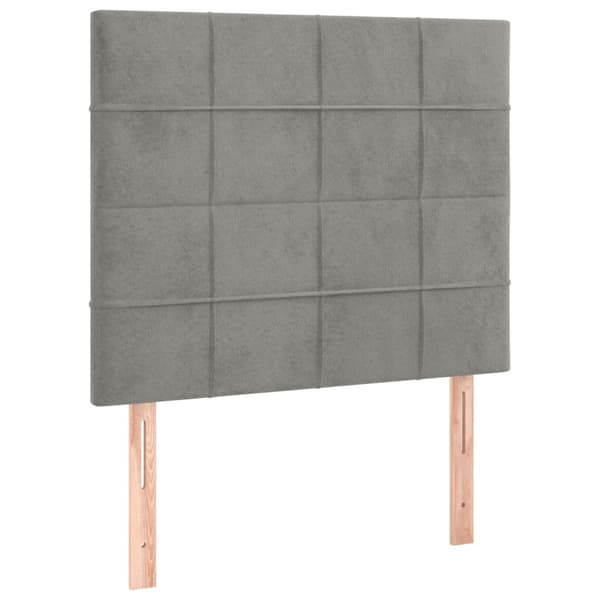 Ramsäng med madrass ljusgrå 90x200 cm sammet