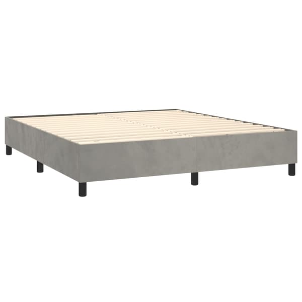 Boxspring-sängram ljusgrå 180x200 cm sammet