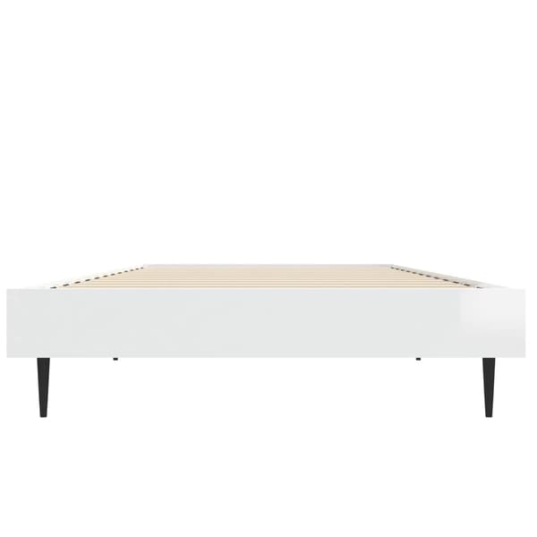 Sängram vit högglans 75x190 cm konstruerad trä
