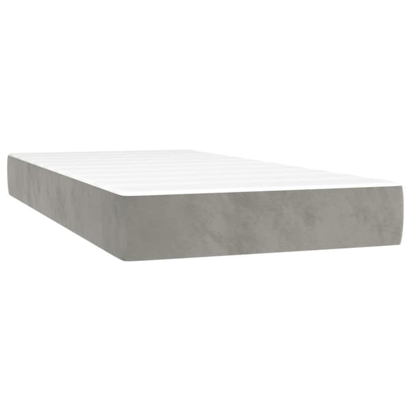 Ramsäng med madrass ljusgrå 200x200 cm sammet