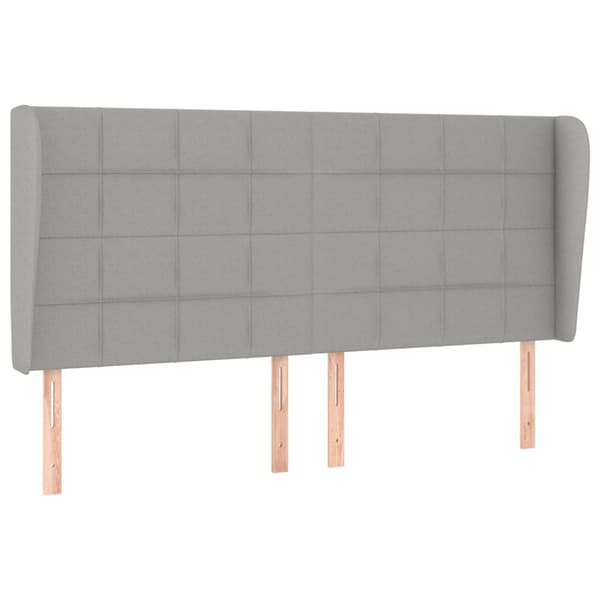 Ramsäng med madrass ljusgrå 160x200 cm tyg