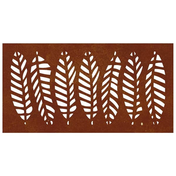 Väggdekoration 105x55 cm rosttrögt stål bladdesign