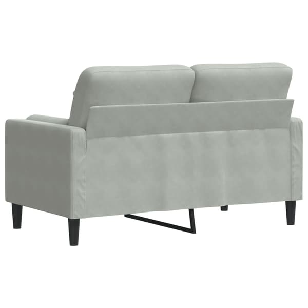 2-sitssoffa med prydnadskuddar ljusgrå 120 cm sammet