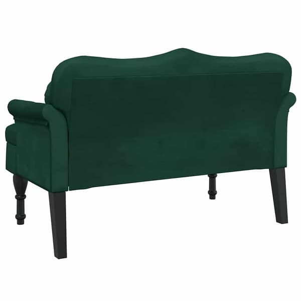 Bänk med kuddar mörkgrön 120,5x65x75 cm sammet