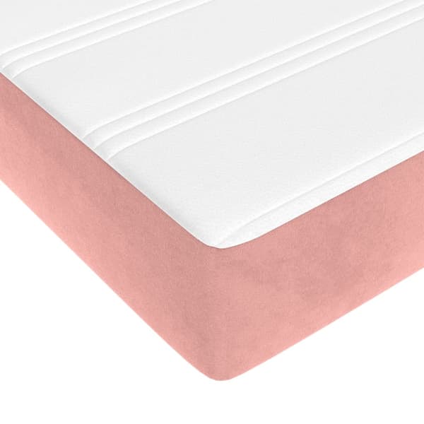 Ramsäng med madrass rosa 120x200 cm sammet