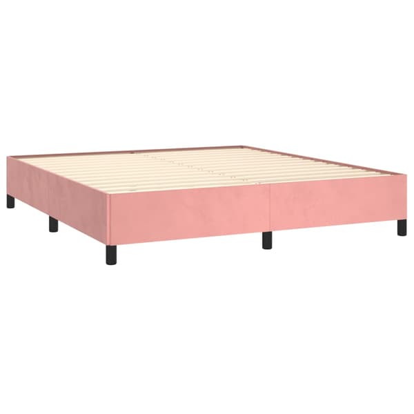 Ramsäng med madrass rosa 180x200 cm sammet